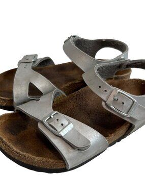 Birkenstock Rio kids sandals Electric Metallic Silver birko flor EU 28 kids 10